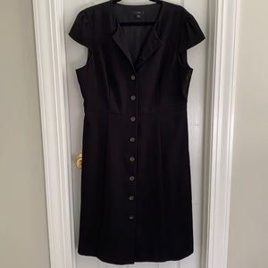 J.Crew Black Dress with Faux Button front